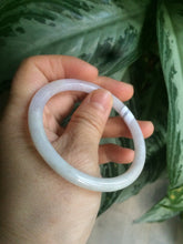 Load image into Gallery viewer, 54.5mm Certified Type A 100% Natural green/light purple round cut Jadeite Jade bangle Q63-5250