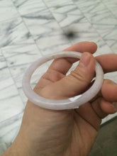 Load image into Gallery viewer, 54.5mm Certified Type A 100% Natural green/light purple round cut Jadeite Jade bangle Q63-5250