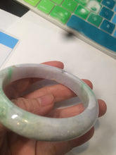 Load image into Gallery viewer, 58mm Certified Type A 100% Natural sunny green/purple Jadeite Jade bangle N84-0624