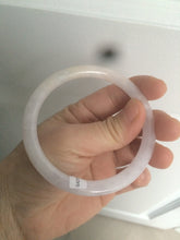 Load image into Gallery viewer, 57.4mm Certified type A 100% Natural icy purple/white/yellow round cut slim Jadeite Jade bangle AE3-5269