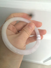 Load image into Gallery viewer, 57.4mm Certified type A 100% Natural icy purple/white/yellow round cut slim Jadeite Jade bangle AE3-5269