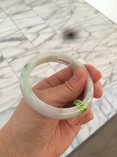 Load image into Gallery viewer, 54.6mm certified type A 100% Natural green/white Jadeite Jade bangle U61-4938