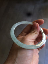 Load image into Gallery viewer, 57.5mm Certified Type A 100% Natural icy light green super thin style Jadeite bangle L137-8304