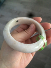 Load image into Gallery viewer, Certified 100% natural 55.8mm beige/green/pink chubby jadeite jade bangle W64-0462