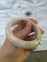 Load image into Gallery viewer, Certified 100% natural 55.8mm beige/green/pink chubby jadeite jade bangle W64-0462