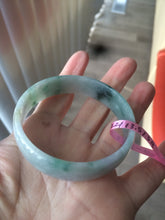 Load image into Gallery viewer, Certified 52.2mm 100% natural Type A green/white jadeite jade bangle W16-3889
