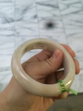 Load image into Gallery viewer, Certified 100% natural 55.8mm beige/green/pink chubby jadeite jade bangle W64-0462