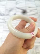 Load image into Gallery viewer, 55.9mm Certified Type A 100% Natural white Jadeite Jade bangle W63-6216