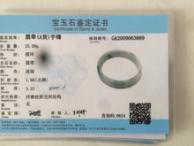 Load image into Gallery viewer, Certified 52.2mm 100% natural Type A green/white jadeite jade bangle W16-3889