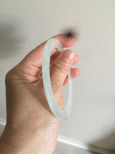 Load image into Gallery viewer, 56.5mm 100% natural Type A icy watery light green slim flat style jadeite jade bangle AC69 (Add on item, not sale individually.)