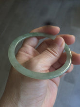Load image into Gallery viewer, 58.5mm Type A 100% Natural icy light green super thin style Jadeite bangle L138