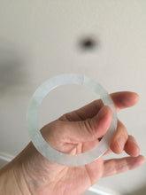 Load image into Gallery viewer, 56.5mm 100% natural Type A icy watery light green slim flat style jadeite jade bangle AC69 (Add on item, not sale individually.)