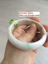 Load image into Gallery viewer, Sale! 49-54mm certified Type A 100% Natural dark green/white/black Jadeite Jade bangle with defects group GC30