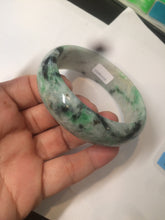 Load image into Gallery viewer, 58mm Certified Type A 100% Natural light sunny green/dark green Jadeite Jade bangle J102-4120