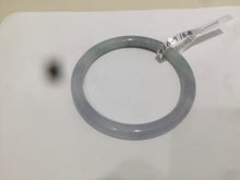 Load image into Gallery viewer, 55.4mm certified type A 100% Natural icy light purple with green floating flowers round cut Jadeite Jade bangle M80-0137
