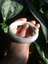Load image into Gallery viewer, 57.4mm certified Type A 100% Natural green/purple Jadeite Jade bangle AE6-6198