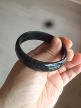 Load image into Gallery viewer, 52.8mm Certified Type A 100% Natural black (Wuji)Jadeite Jade bangle group D94