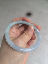 Load image into Gallery viewer, 55.4mm certified type A 100% Natural icy light purple with green floating flowers round cut Jadeite Jade bangle M80-0137