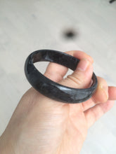 Load image into Gallery viewer, 52.8mm Certified Type A 100% Natural black (Wuji)Jadeite Jade bangle group D94