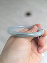 Load image into Gallery viewer, 55.4mm certified type A 100% Natural icy light purple with green floating flowers round cut Jadeite Jade bangle M80-0137