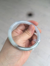 Load image into Gallery viewer, 55.4mm certified type A 100% Natural icy light purple with green floating flowers round cut Jadeite Jade bangle M80-0137