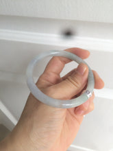 Load image into Gallery viewer, 55.4mm certified type A 100% Natural icy light purple with green floating flowers round cut Jadeite Jade bangle M80-0137