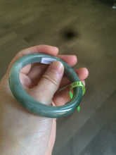 Load image into Gallery viewer, 54.6mm certified type A 100% Natural dark green/brown Jadeite Jade bangle Z87-7247