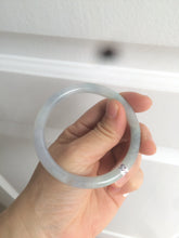 Load image into Gallery viewer, 55.4mm certified type A 100% Natural icy light purple with green floating flowers round cut Jadeite Jade bangle M80-0137