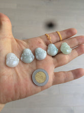 Load image into Gallery viewer, 100% Natural type A light green/purple/white small happy buddha jadeite Jade pendant necklace AQ53 add on item