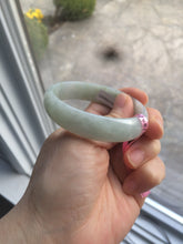Load image into Gallery viewer, 52mm Certified Type A 100% Natural light green/white oval Jadeite Jade bangle Z42-2349