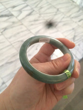 Load image into Gallery viewer, 54.6mm certified type A 100% Natural dark green/brown Jadeite Jade bangle Z87-7247
