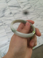 Load image into Gallery viewer, 52.5mm Certified Type A 100% Natural green/white Jadeite Jade oval bangle KS63-8403
