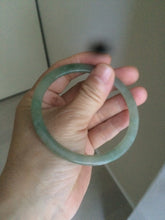 Load image into Gallery viewer, 58.5mm Type A 100% Natural icy light green super thin style Jadeite bangle L138