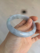 Load image into Gallery viewer, 57.4mm certified Type A 100% Natural light green/purple/gray Jadeite Jade bangle AM39-0734