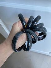 Load image into Gallery viewer, 52.8mm Certified Type A 100% Natural black (Wuji)Jadeite Jade bangle group D94