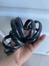 Load image into Gallery viewer, 52.8mm Certified Type A 100% Natural black (Wuji)Jadeite Jade bangle group D94