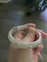 Load image into Gallery viewer, 53mm Certified Type A 100% Natural icy watery yellow/light green Jadeite Jade bangle U3-5619