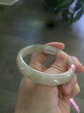 Load image into Gallery viewer, 53mm Certified Type A 100% Natural icy watery yellow/light green Jadeite Jade bangle U3-5619