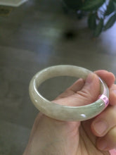 Load image into Gallery viewer, 53mm Certified Type A 100% Natural icy watery yellow/light green Jadeite Jade bangle U3-5619