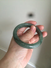 Load image into Gallery viewer, 55mm certified type A 100% Natural watery dark green Jadeite Jade bangle AT27-9779