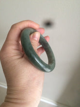 Load image into Gallery viewer, 55mm certified type A 100% Natural watery dark green Jadeite Jade bangle AT27-9779