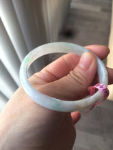 Load image into Gallery viewer, 52mm Certified Type A 100% Natural fresh green oval Jadeite Jade bangle W23-7654