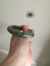 Load image into Gallery viewer, 55mm certified type A 100% Natural watery dark green Jadeite Jade bangle AT27-9779