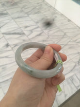 Load image into Gallery viewer, 53.7mm certificated Type A 100% Natural light green/gray Jadeite Jade bangle R67-7251
