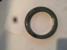 Load image into Gallery viewer, 55mm certified type A 100% Natural watery dark green Jadeite Jade bangle AT27-9779