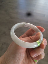 Load image into Gallery viewer, 56mm certified type A 100% Natural light green/white/brown Jadeite Jade bangle R89-0275