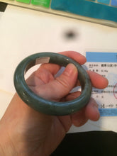 Load image into Gallery viewer, 55mm certified type A 100% Natural watery dark green Jadeite Jade bangle AT27-9779