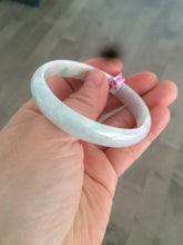 Load image into Gallery viewer, 52mm Certified Type A 100% Natural fresh green oval Jadeite Jade bangle W23-7654