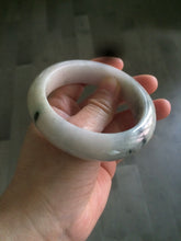 Load image into Gallery viewer, 56.1mm Certified 100% natural type A green/very light pink/yellow chubby jadeite jade bangle Z44-0472