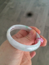 Load image into Gallery viewer, 52mm Certified Type A 100% Natural fresh green oval Jadeite Jade bangle W23-7654